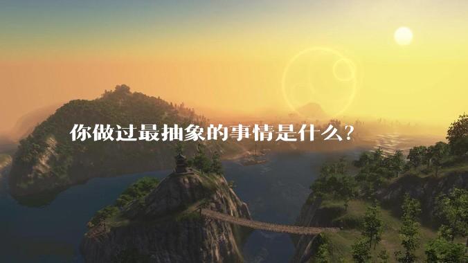 你做过最抽象的事情是什么？